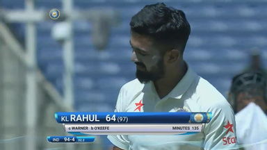 IND vs AUS 2017 - 1st Test Day 2 : KL Rahul Wicket