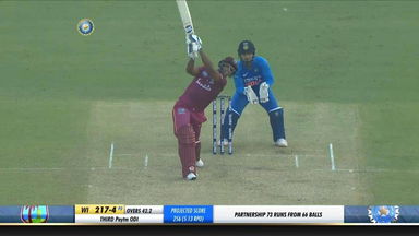 IND vs WI 2019, 3rd ODI: Nicholas Pooran Six