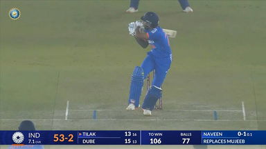 IND vs AFG 2024, 1ST T20I: Tilak Varma Six