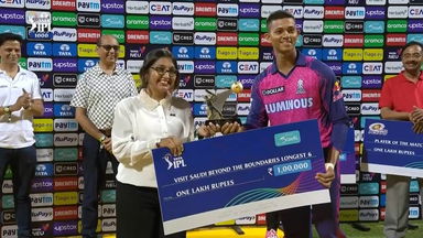M42: MI vs RR – Visit Saudi Beyond the Boundaries Longest 6 of the Match – Yashasvi Jaiswal