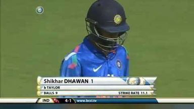 2ND ODI: IND vs WI – Shikhar Dhawan Wicket