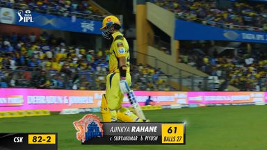 M12: MI vs CSK – Ajinkya Rahane Wicket