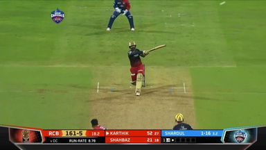 M27: DC vs RCB – Dinesh Karthik Six