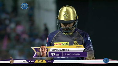 M21: RR vs KKR – Sunil Narine Wicket