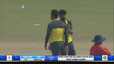 Shrikant Wagh's 3-wicket over