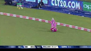 CLT20 2014 Q6: MI vs NK  –   Fall Of Wickets