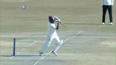 7 fours in 2 overs! Sarfaraz Khan takes on Pankaj Jaiswal