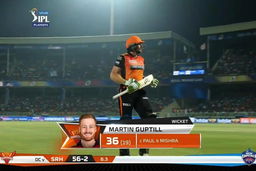 Eliminator: DC vs SRH – Martin Guptill Wicket