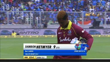 IND vs WI 2018, 5th ODI: Shimron Hetmyer Wicket