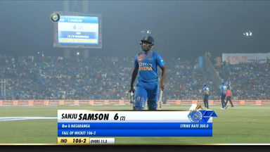 IND vs SL 2020, 3rd T20I: Sanju Samson Wicket