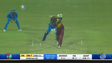 IND vs WI 2018, 2nd T20I: Carlos Brathwaite Six
