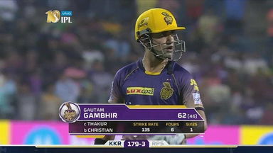 M30: RPS vs KKR – Gautam Gambhir Wicket