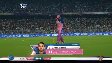 M43: KKR vs RR – Stuart Binny Wicket