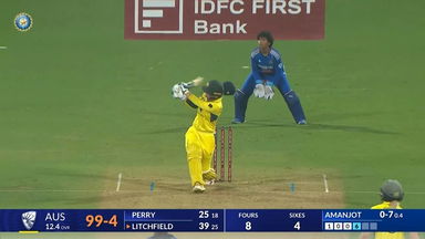 IND-W vs AUS-W 2023-24, 1st T20I: Phoebe Litchfield Six