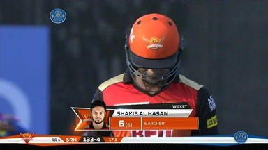 M28: RR vs SRH –  Shakib Al Hasan Wicket