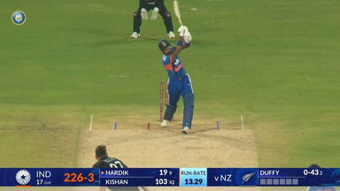 IND vs NZ 2026, 5th T20I: Hardik Pandya Six