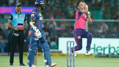Impressive start: Trent Boult starts off with a brilliant maiden