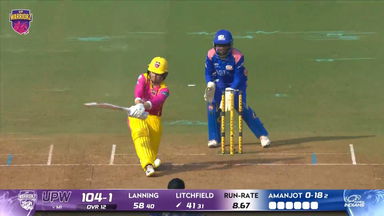 Six: Match 10, UP Warriorz vs Mumbai Indians, WPL 2026: Phoebe Litchfield Six