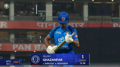 IND vs AFG 2026, 2nd ODI: AM Ghazanfar Wicket