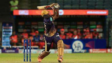 LAUNCHED: Dre Russ smashes one into the stands, spectator catches it