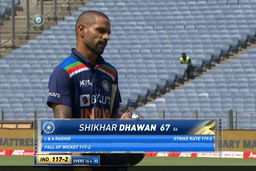 IND vs ENG 2021, 3RD ODI :  Shikhar Dhawan Wicket