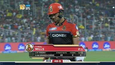 M27: KKR vs RCB – Tymal Mills Wicket