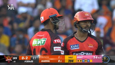 M04: SRH vs RR –  Rahul Tripathi  Wicket