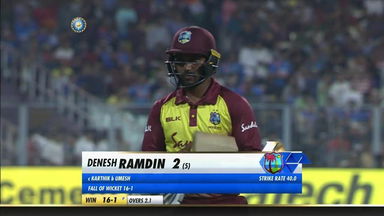 IND vs WI 2018, 1st T20I: Denesh Ramdin Wicket