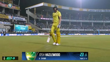 IND vs AUS 2023-24, 2ND ODI: Josh Hazlewood Wicket