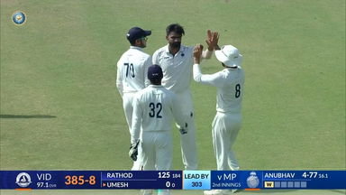 Ranji Trophy 2023/24, Vidarbha vs Madhya Pradesh, SF 1: Vidarbha 2nd Innings Fall of Wickets