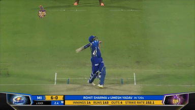 M14: KKR vs MI – Rohit Sharma Wicket