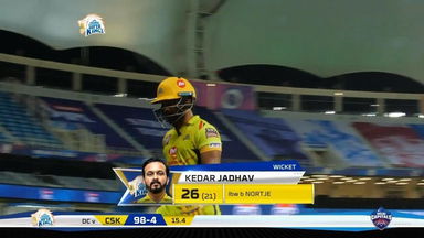 M07: CSK vs DC – Kedar Jadhav Wicket