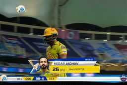 M07: CSK vs DC – Kedar Jadhav Wicket