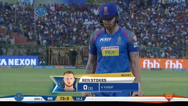 M28: RR vs SRH –  Ben Stokes Wicket