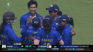 Senior Women's T20 Trophy 2023 QF 1: Punjab vs Uttarakhand: Fall of Wickets