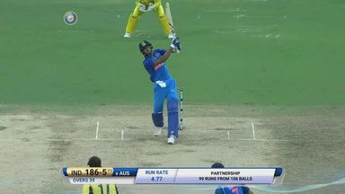 IND vs AUS 2017, 1st ODI: Hardik Pandya Six