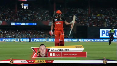 M17: RCB vs KKR – AB de Villiers Wicket