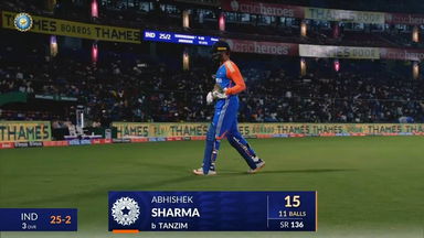IND vs BAN 2024, 2nd T20I: Abhishek Sharma Wicket