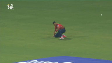 Fantastic effort! Harshal nearly pulls off a brilliant running catch