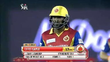 M50: KXIP vs RCB – Chris Gayle Wicket