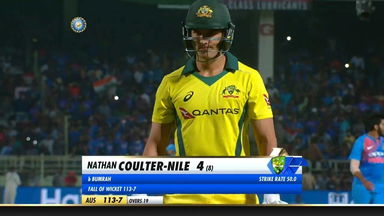 IND vs AUS 2019, 1st T20I: Nathan Coulter-Nile Wicket