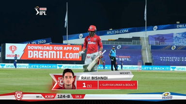 M13: KXIP vs MI – Ravi Bishnoi Wicket