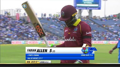 IND vs WI 2018, 3rd ODI: Fabian Allen Wicket