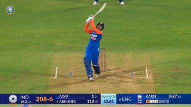 IND vs ENG 2025, 5th T20I: Abhishek Sharma Six