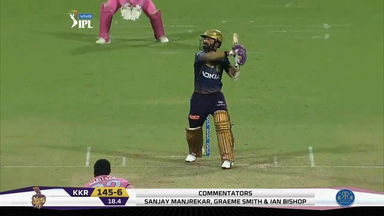 M43: KKR vs RR – Dinesh Karthik Six