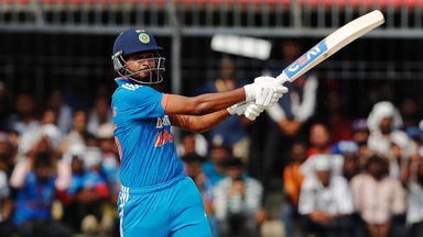 Shreyas Iyer unfurls ferocious forehand smash to bring up fifty
