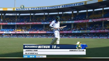 IND vs BAN 2019, 1st Test, Day 3: Mohammad Mithun Wicket