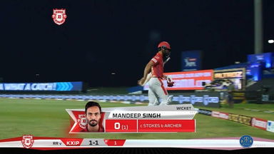 M50: KXIP vs RR – Mandeep Singh Wicket
