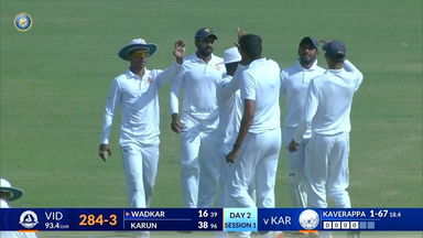 Ranji Trophy 2023/24, Vidarbha vs Karnataka, QF 1: Vidwath Kaverappa shines with 4/99