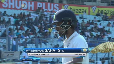 IND vs SL 2017, 1st Test Day 5: Wriddhiman Saha Wicket